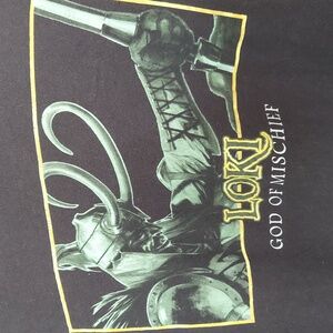 Marvel Tee, Size 2XL, Black, Loki God of Mischief, Comic Graphic, Short Sleeve